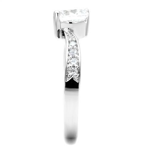 MA3W1337 - Rhodium Brass Ring with AAA Grade CZ in Clear