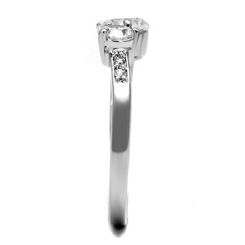 MA3W1338 - Rhodium Brass Ring with AAA Grade CZ in Clear