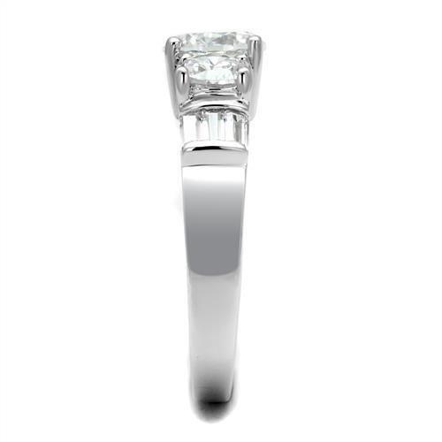 MA3W1343 - Rhodium Brass Ring with AAA Grade CZ in Clear