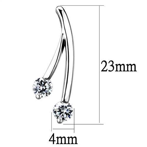 MA3W1356 - Rhodium Brass Earrings with AAA Grade CZ in Clear