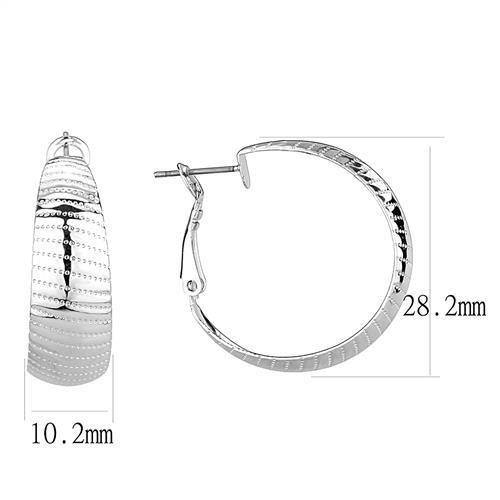 MA3W1399 - Rhodium Brass Earrings with No Stone