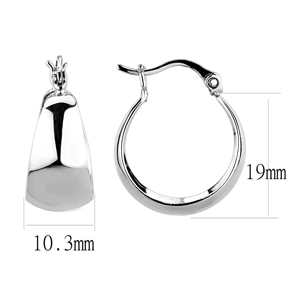 MA3W1402 - Rhodium Brass Earrings with No Stone