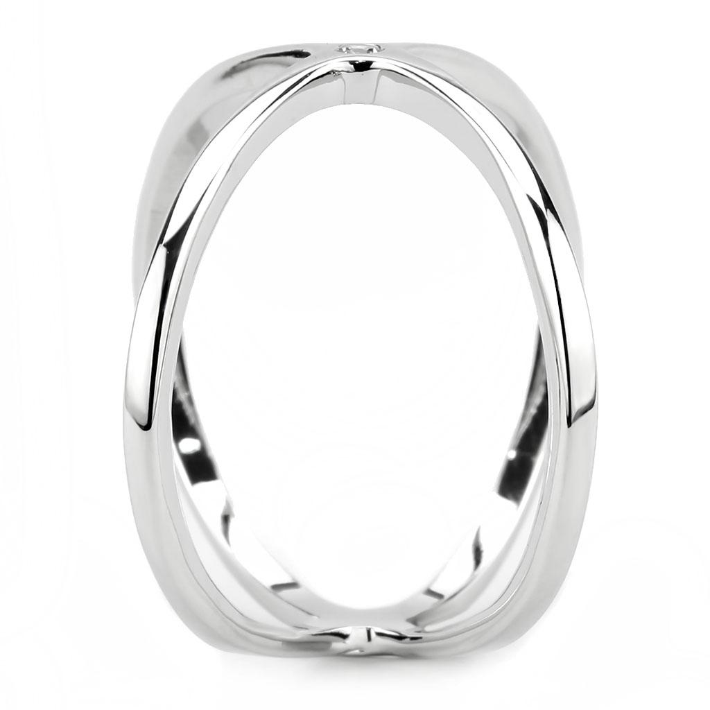MA3W1584 - Rhodium Brass Ring with AAA Grade CZ in Clear