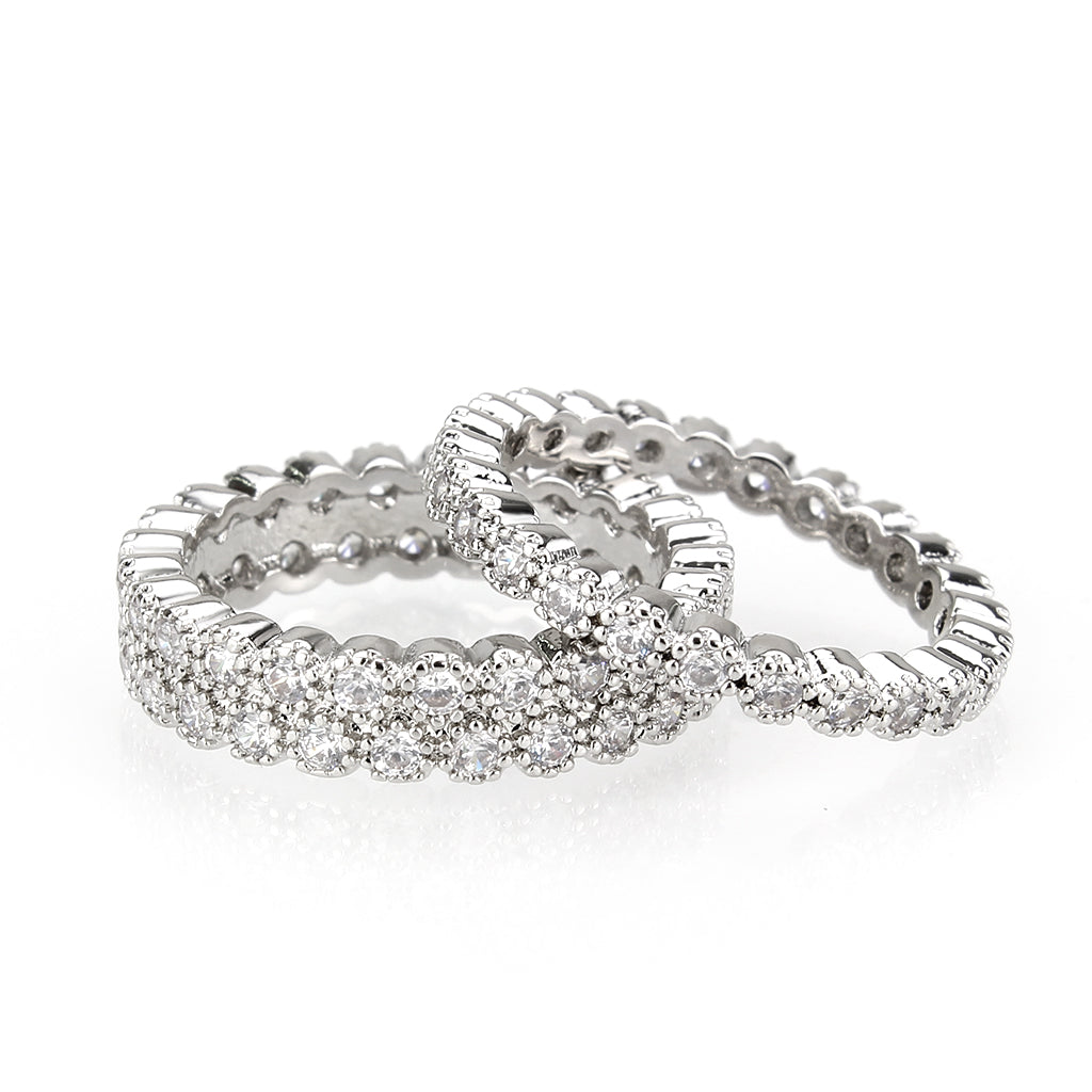 MA3W1605 - Rhodium Brass Ring with AAA Grade CZ in Clear
