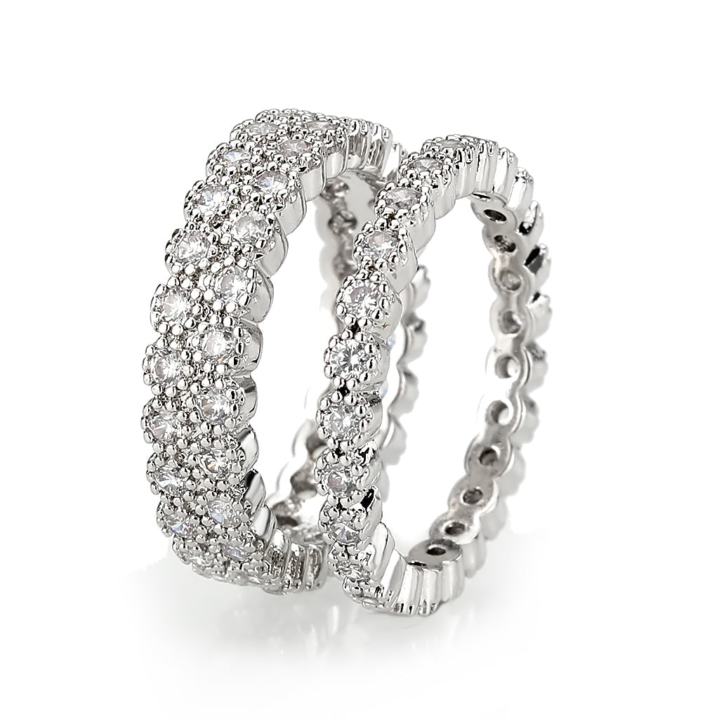 MA3W1605 - Rhodium Brass Ring with AAA Grade CZ in Clear