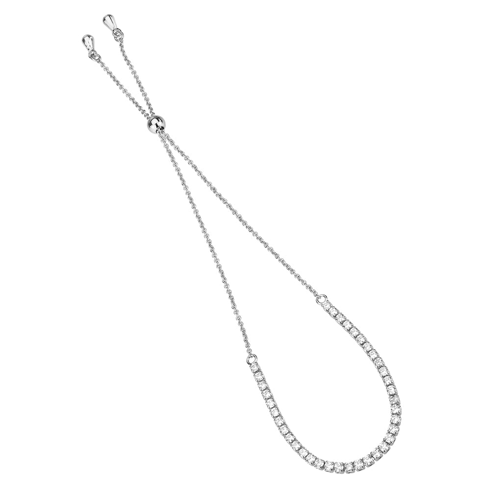 MA3W1637 - Rhodium Brass Bracelet with AAA Grade CZ in Clear