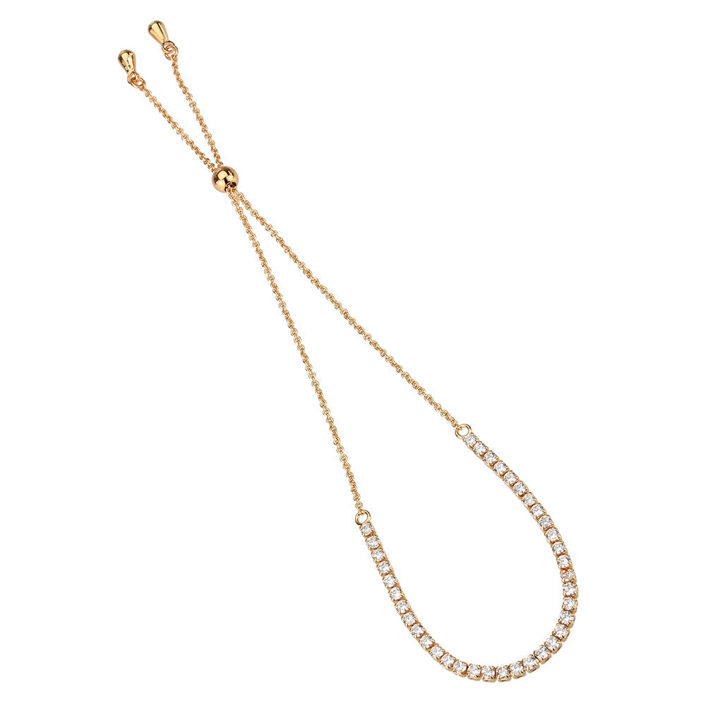 MA3W1639 - Rose Gold Brass Bracelet with AAA Grade CZ in Clear