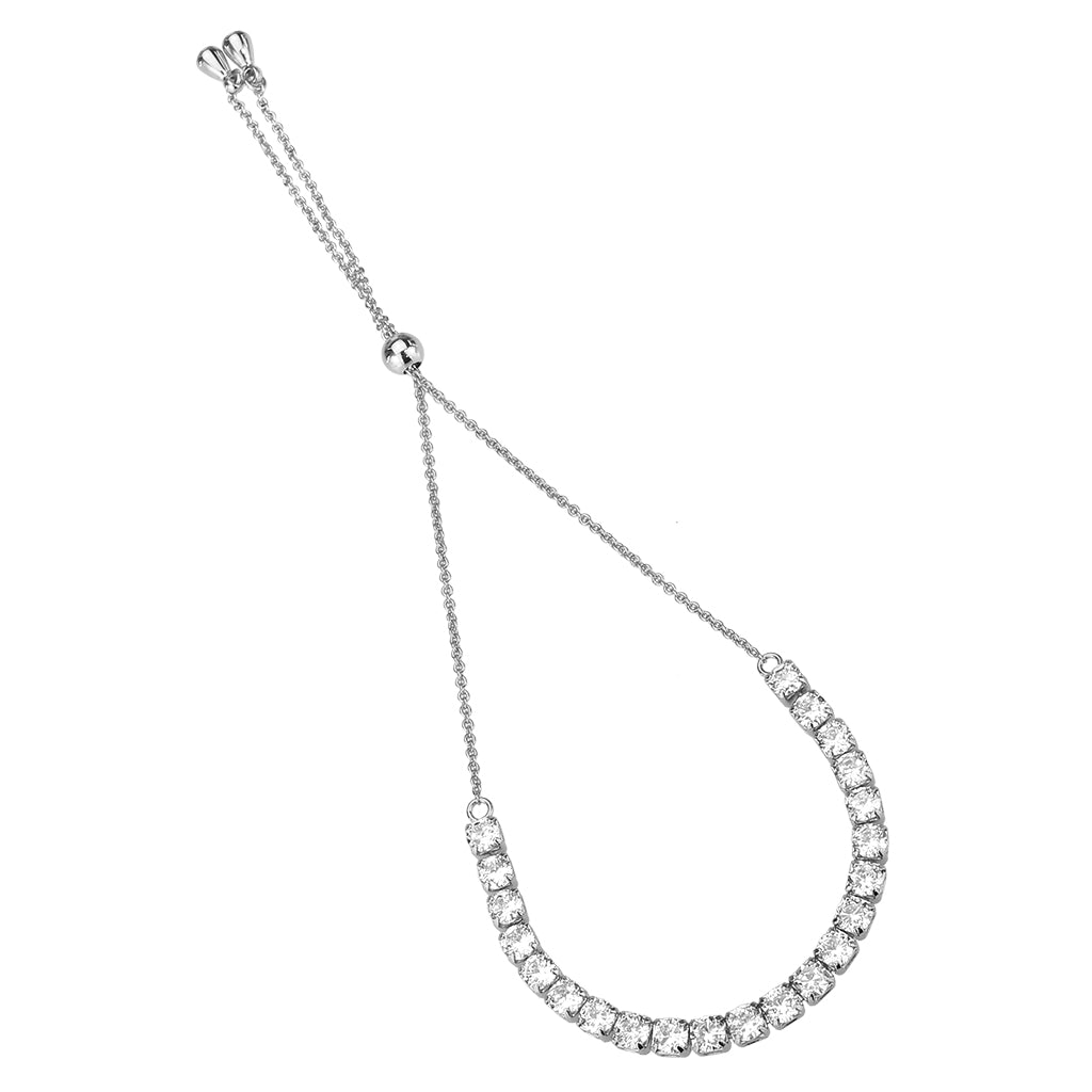MA3W1649 - Rhodium Brass Bracelet with AAA Grade CZ in Clear