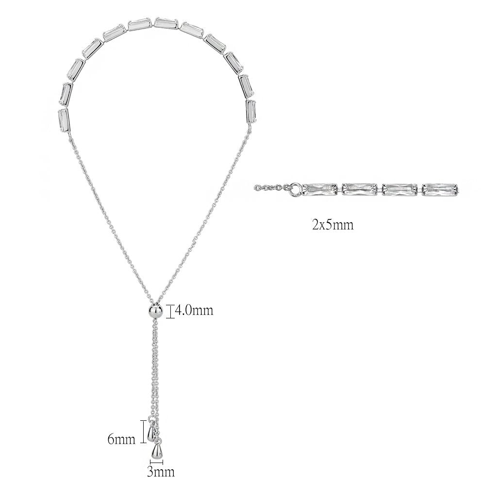 MA3W1652 - Rhodium Brass Bracelet with AAA Grade CZ in Clear