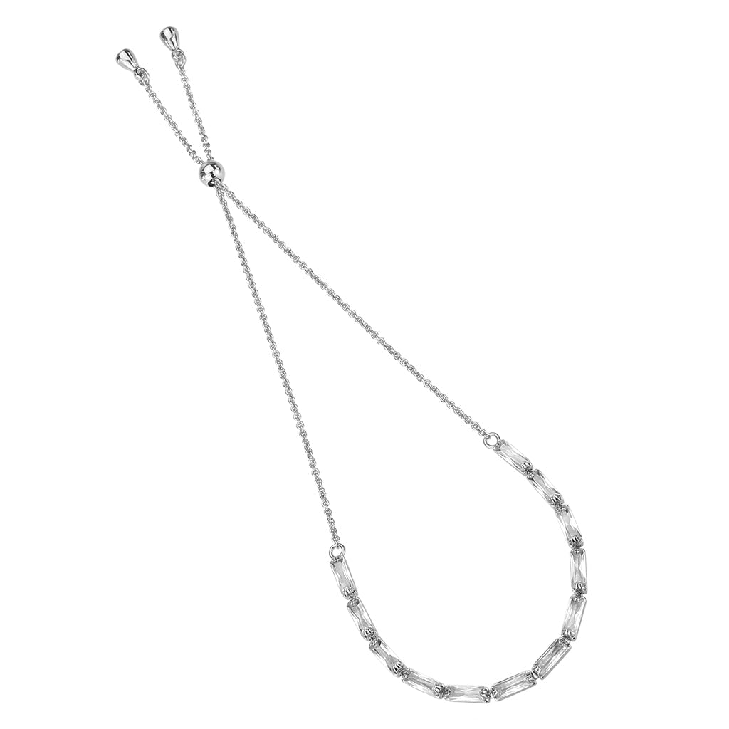 MA3W1652 - Rhodium Brass Bracelet with AAA Grade CZ in Clear