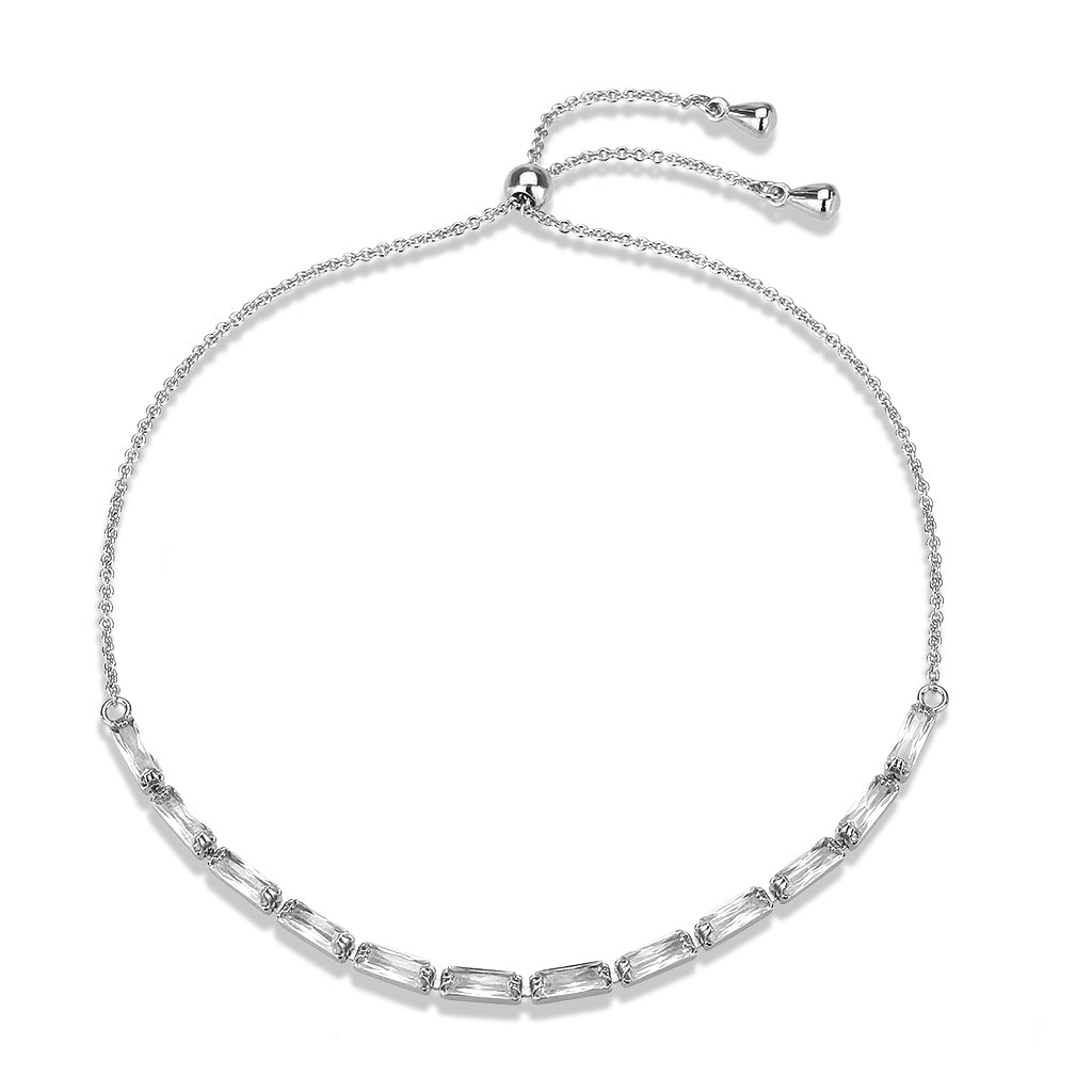 MA3W1652 - Rhodium Brass Bracelet with AAA Grade CZ in Clear