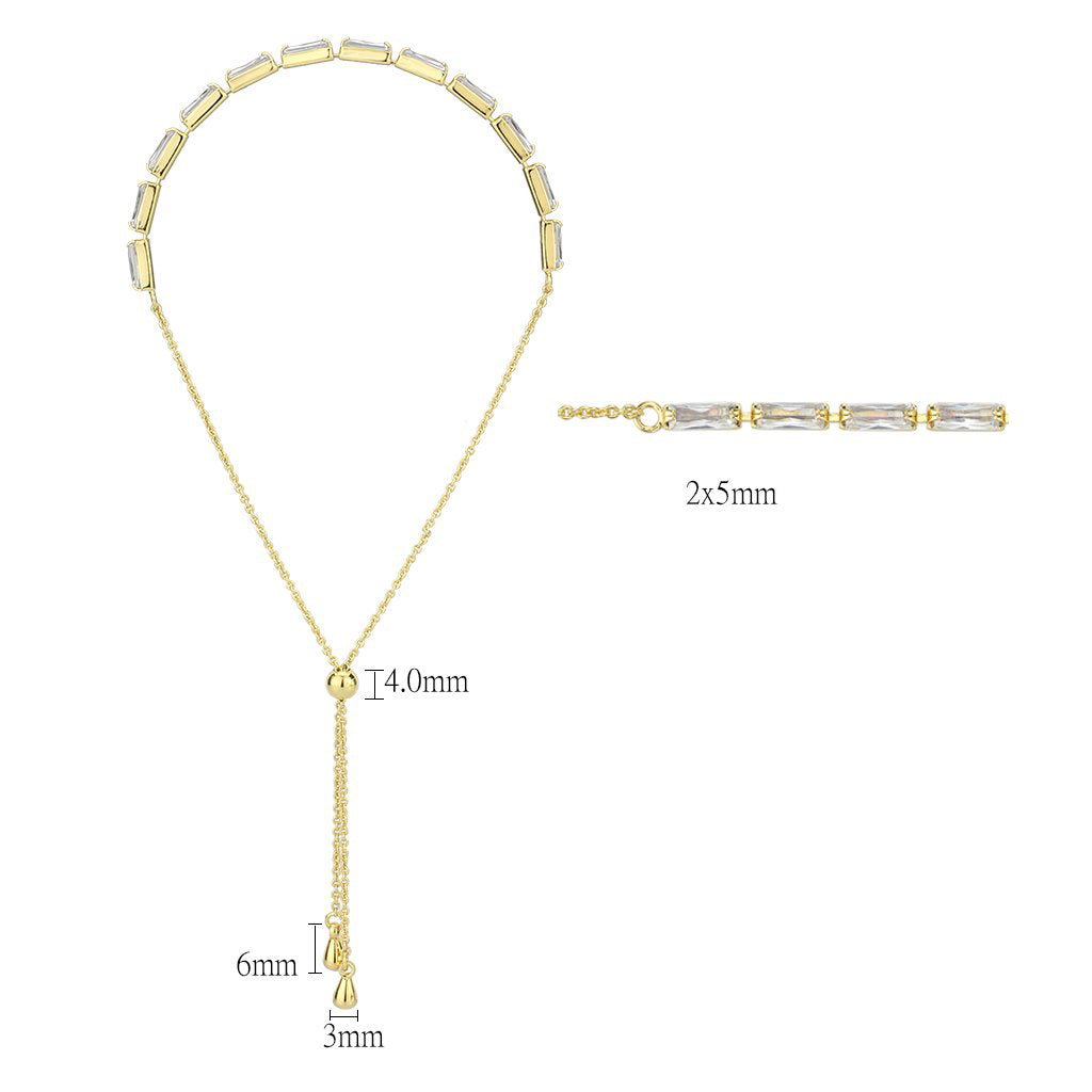 MA3W1653 - Gold Brass Bracelet with AAA Grade CZ in Clear
