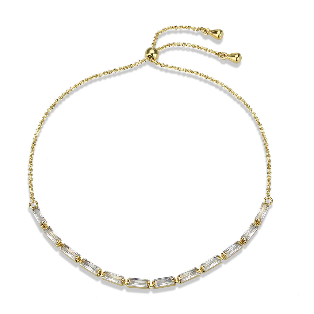MA3W1653 - Gold Brass Bracelet with AAA Grade CZ in Clear
