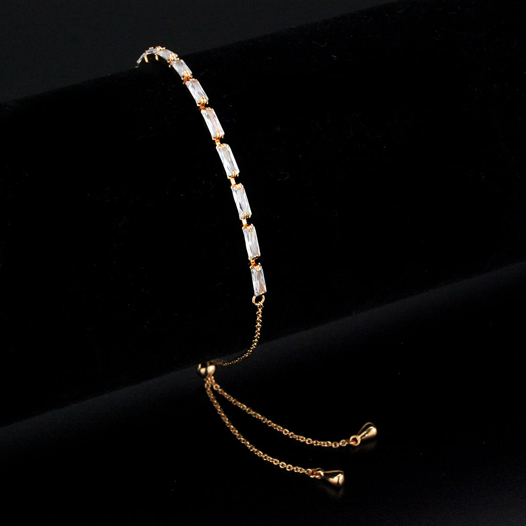 MA3W1654 - Rose Gold Brass Bracelet with AAA Grade CZ in Clear