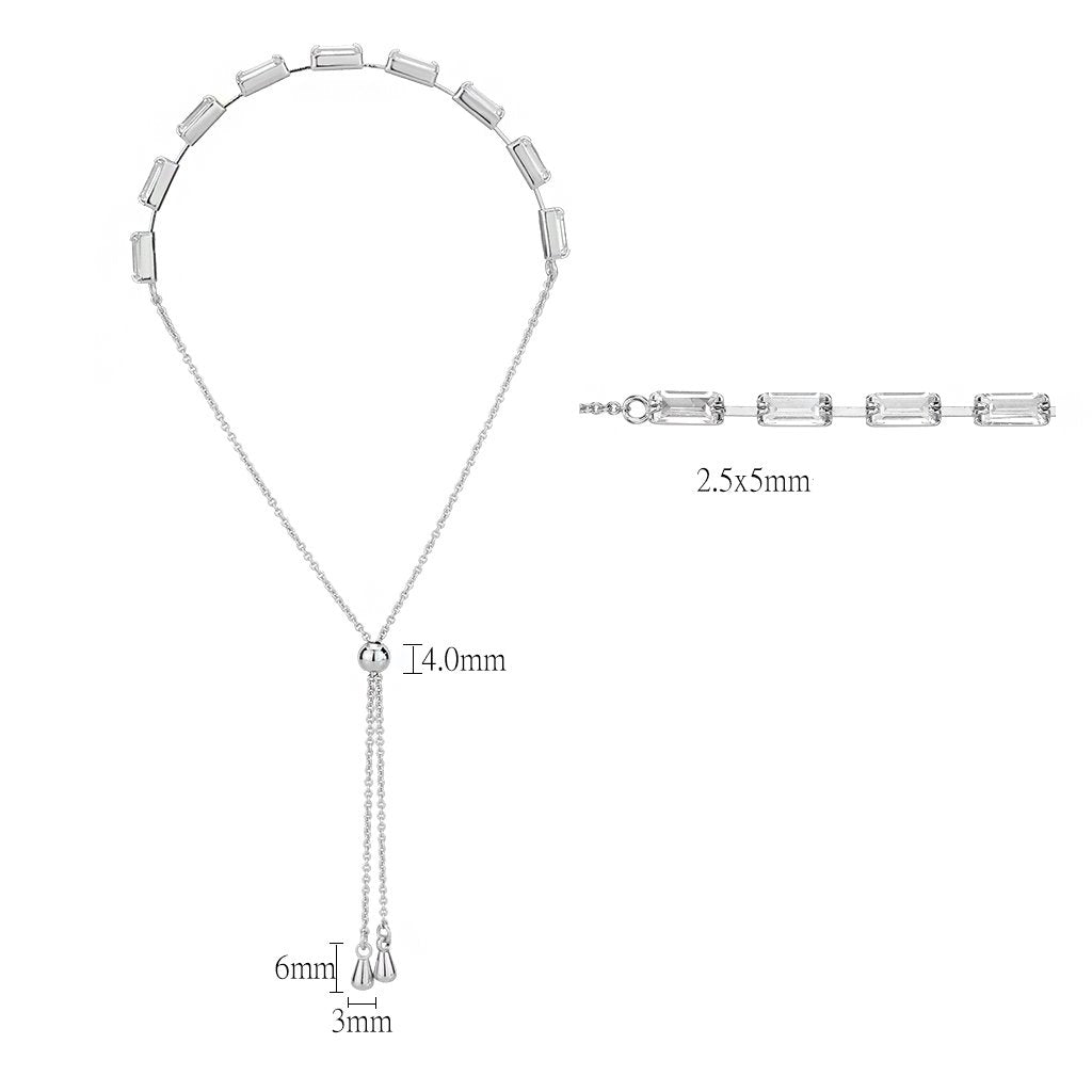 MA3W1655 - Rhodium Brass Bracelet with AAA Grade CZ in Clear