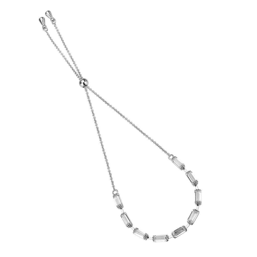 MA3W1655 - Rhodium Brass Bracelet with AAA Grade CZ in Clear