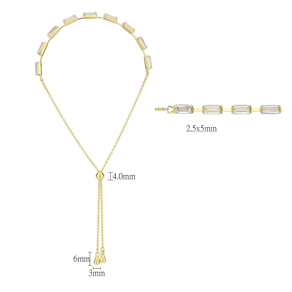 MA3W1656 - Gold Brass Bracelet with AAA Grade CZ in Clear