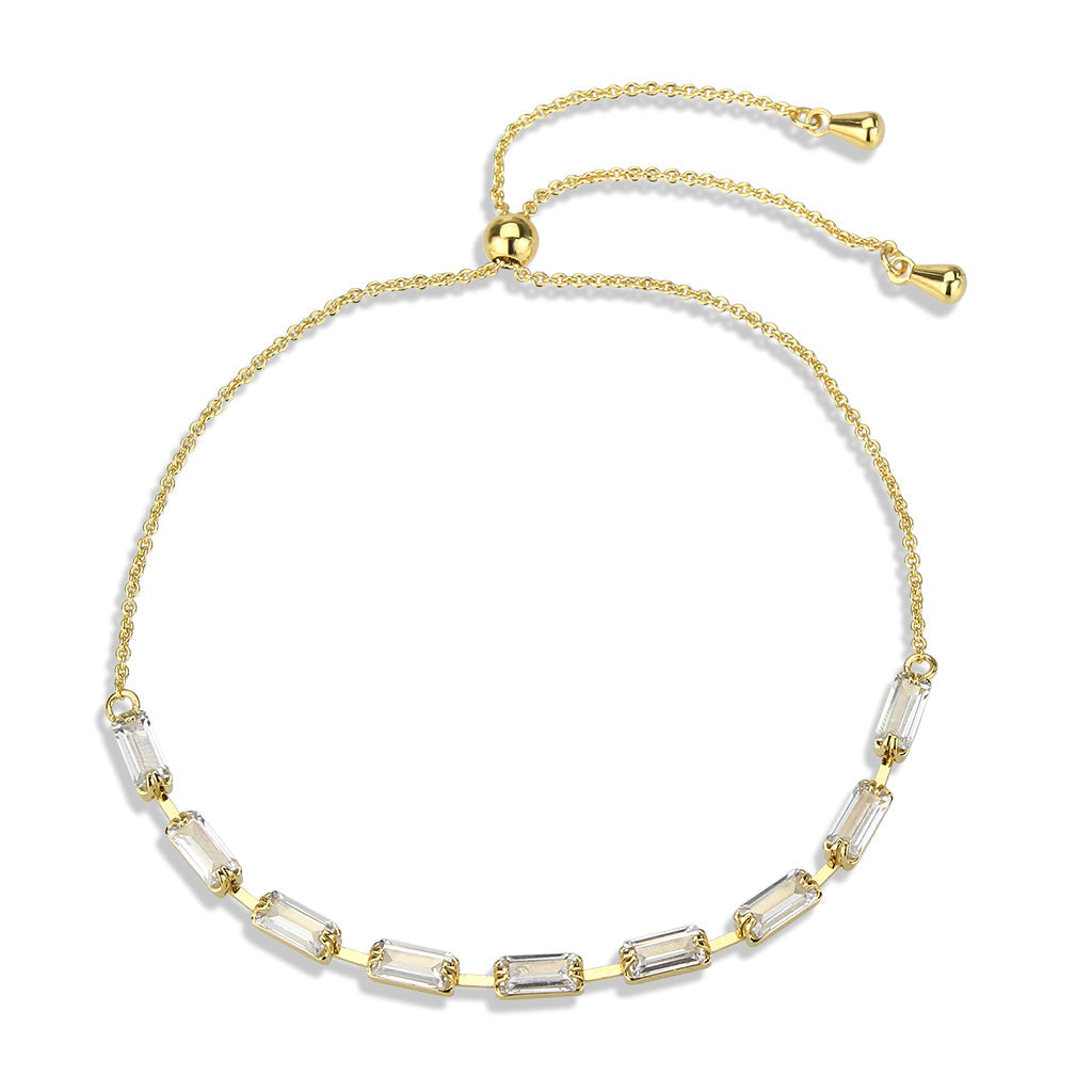 MA3W1656 - Gold Brass Bracelet with AAA Grade CZ in Clear