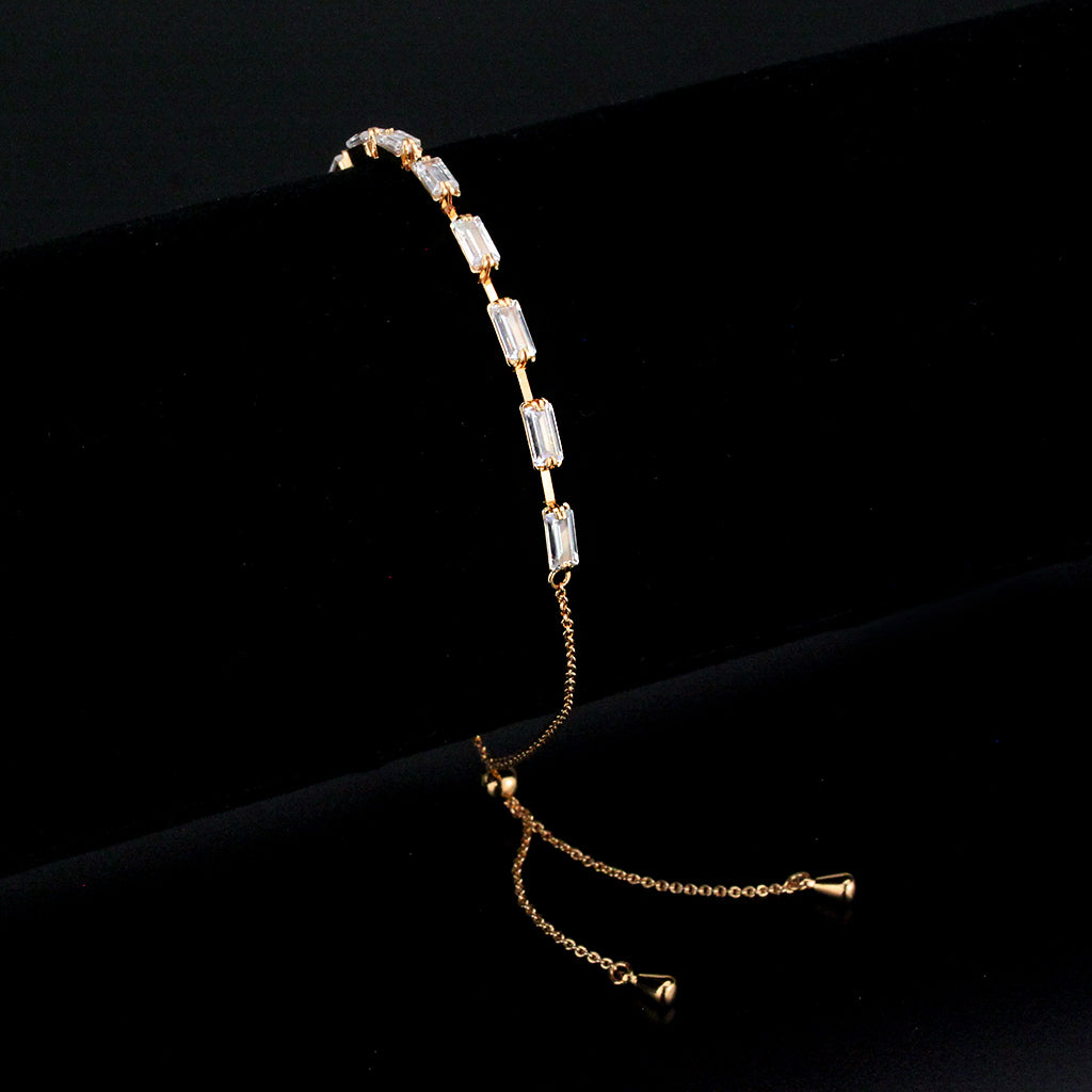 MA3W1657 - Rose Gold Brass Bracelet with AAA Grade CZ in Clear