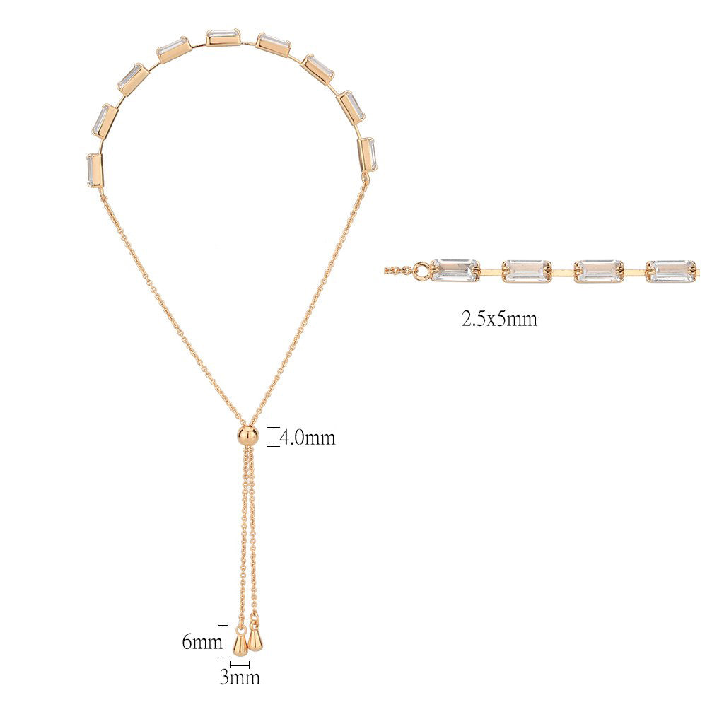 MA3W1657 - Rose Gold Brass Bracelet with AAA Grade CZ in Clear