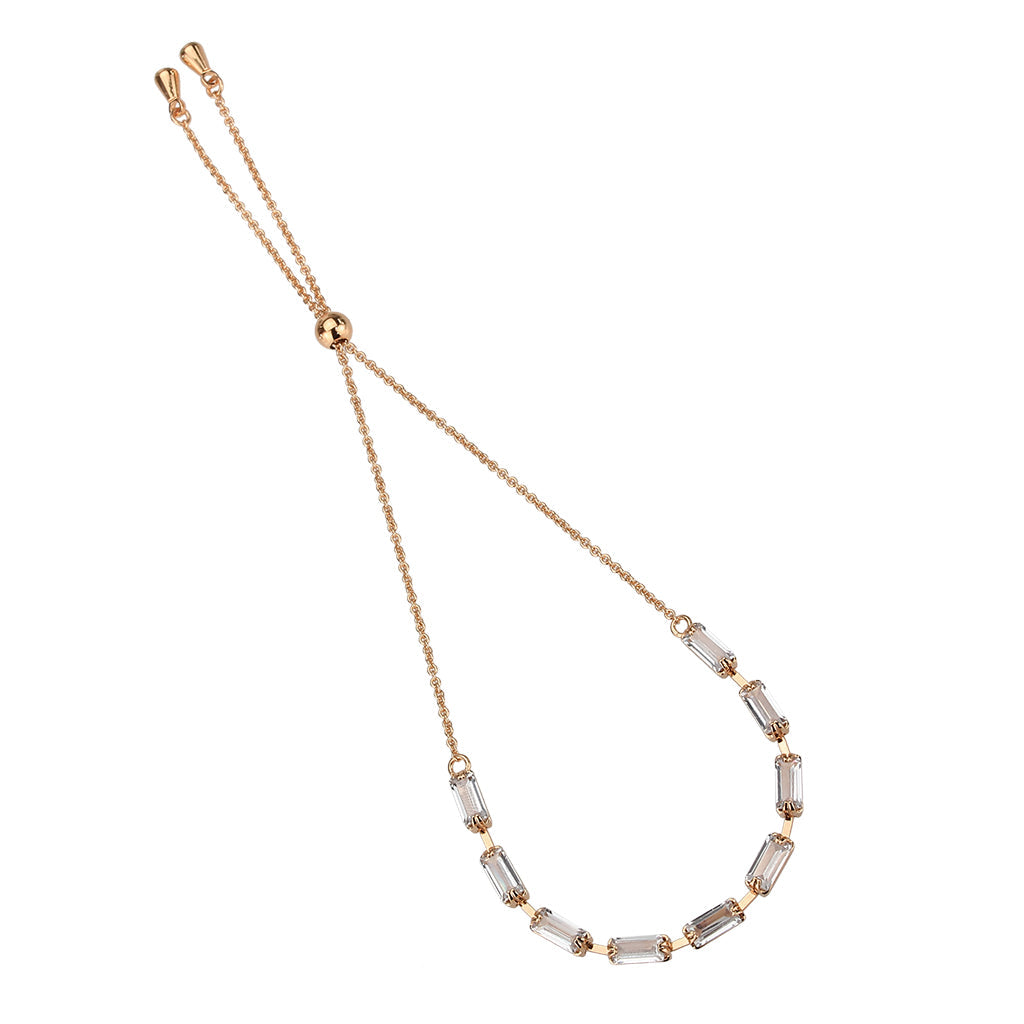 MA3W1657 - Rose Gold Brass Bracelet with AAA Grade CZ in Clear