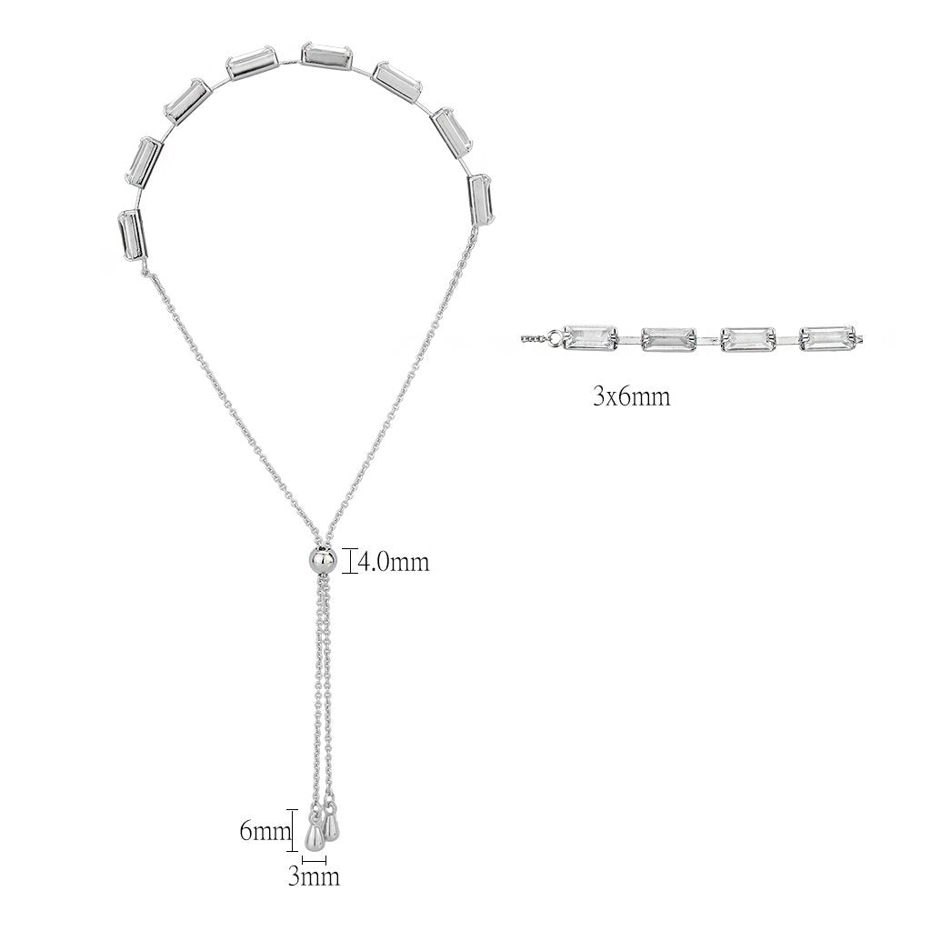MA3W1658 - Rhodium Brass Bracelet with AAA Grade CZ in Clear