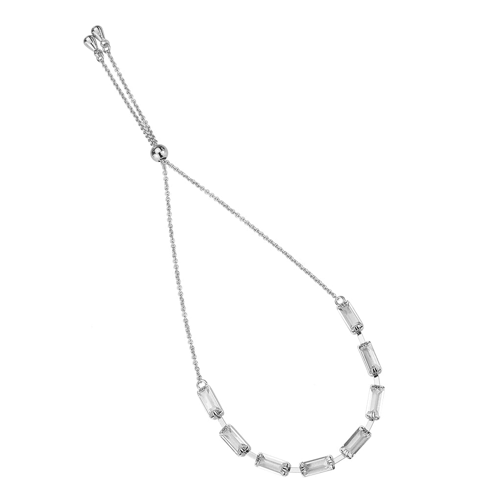 MA3W1658 - Rhodium Brass Bracelet with AAA Grade CZ in Clear