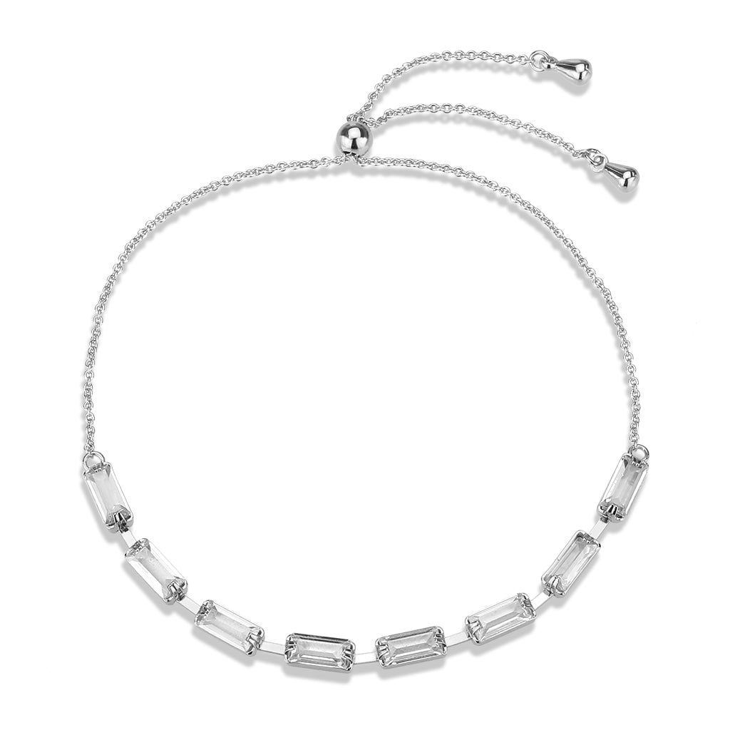 MA3W1658 - Rhodium Brass Bracelet with AAA Grade CZ in Clear