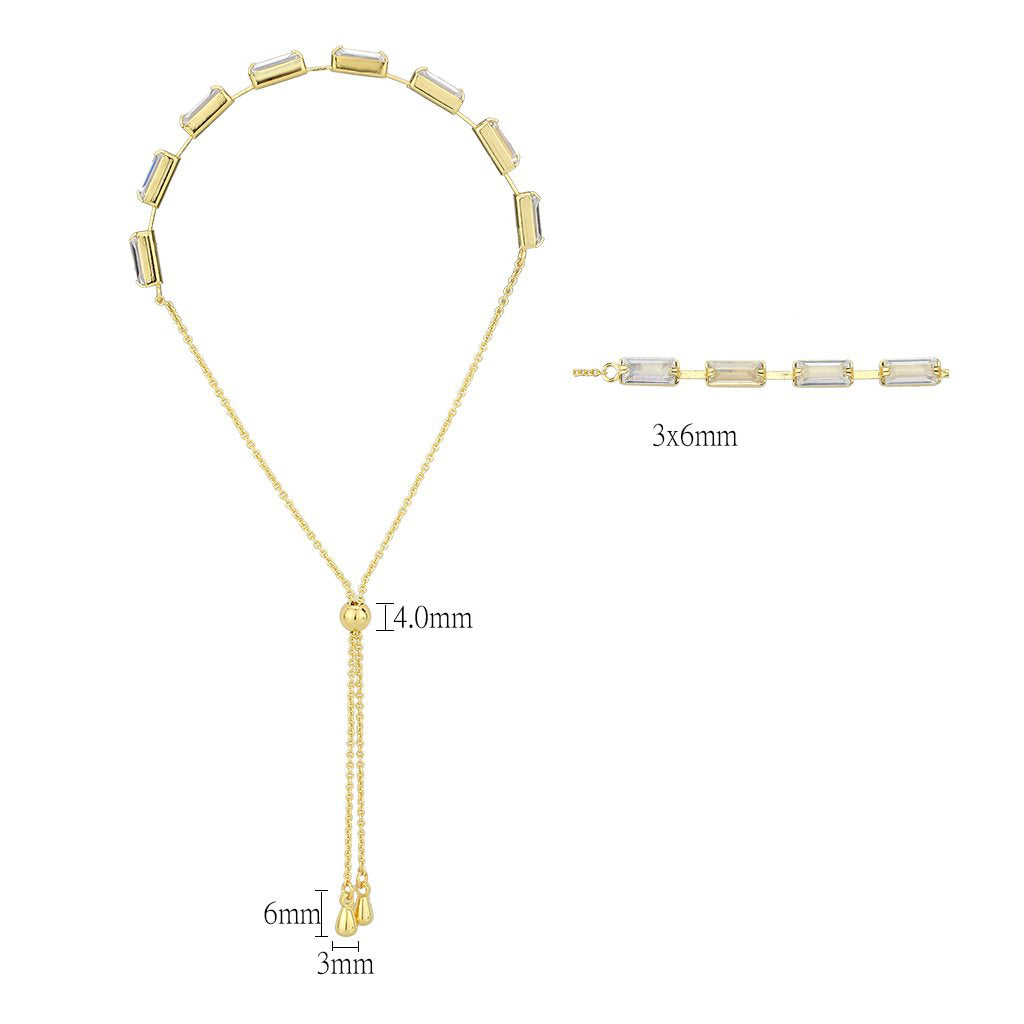 MA3W1659 - Gold Brass Bracelet with AAA Grade CZ in Clear