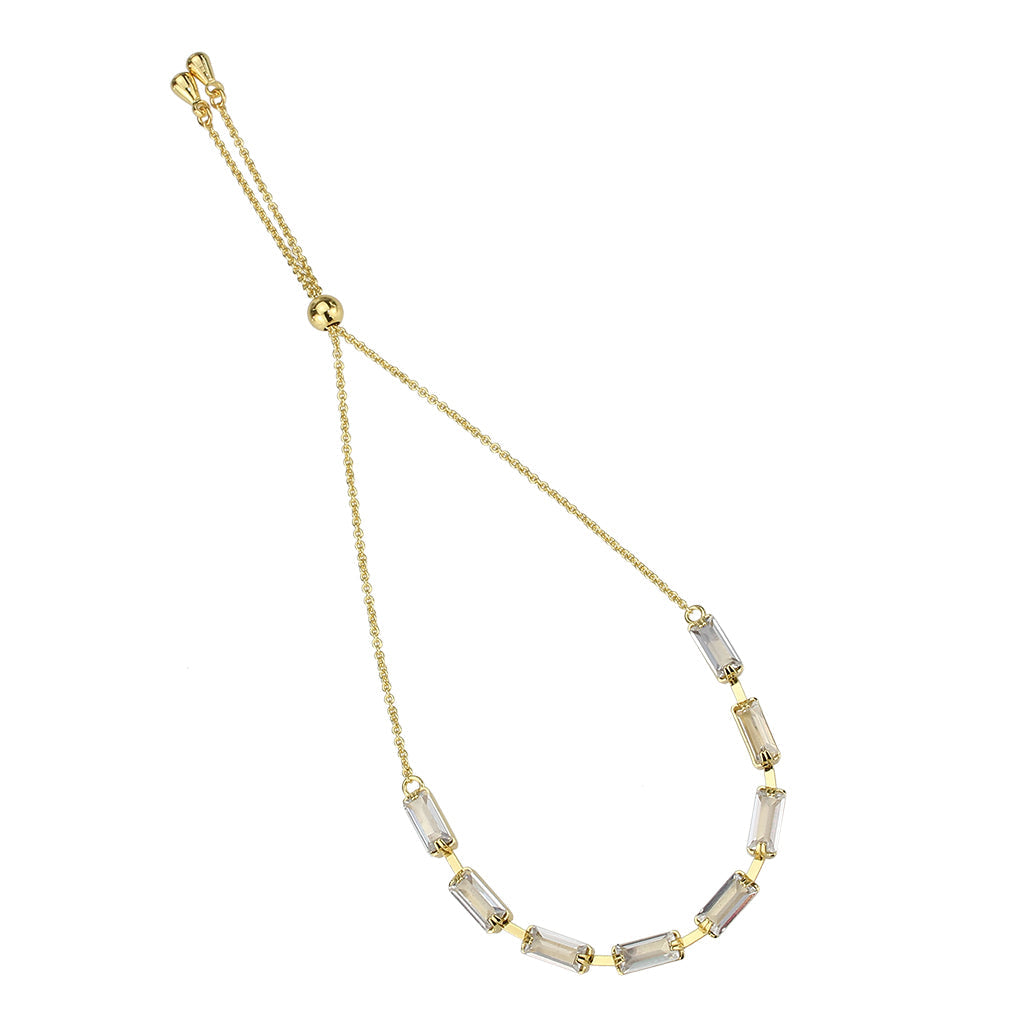 MA3W1659 - Gold Brass Bracelet with AAA Grade CZ in Clear
