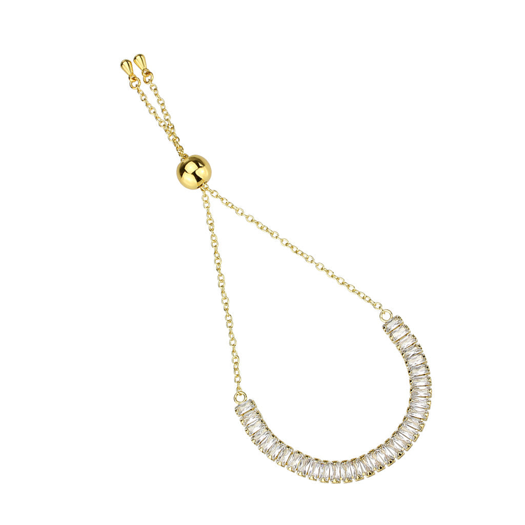 MA3W1674 - Gold Brass Bracelet with AAA Grade CZ in Clear