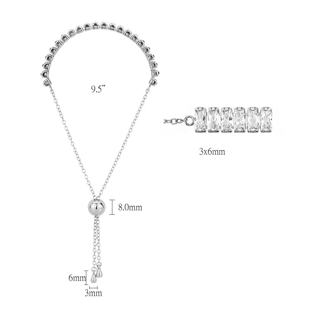 MA3W1676 - Rhodium Brass Bracelet with AAA Grade CZ in Clear