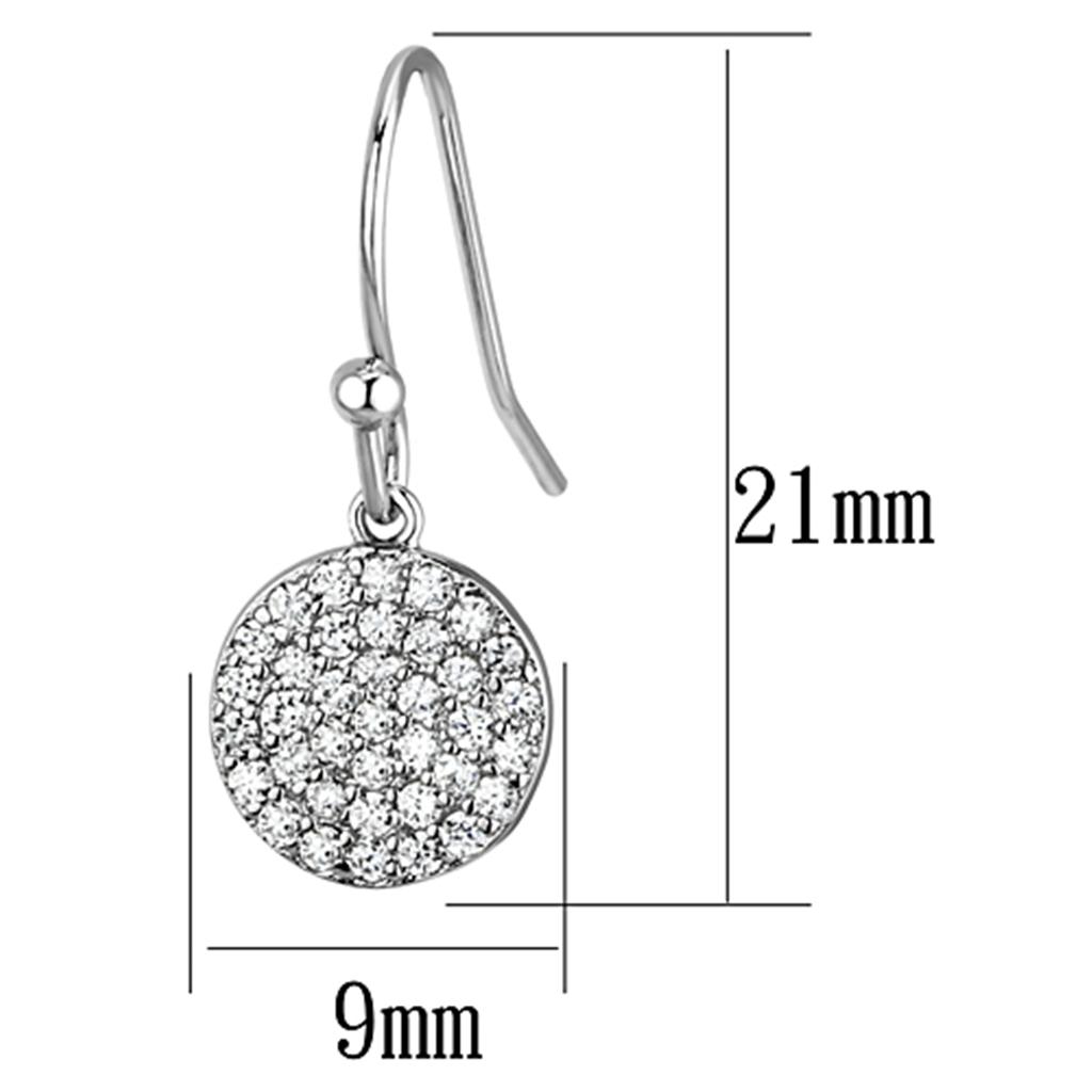 MA3W369 - Rhodium Brass Earrings with AAA Grade CZ in Clear