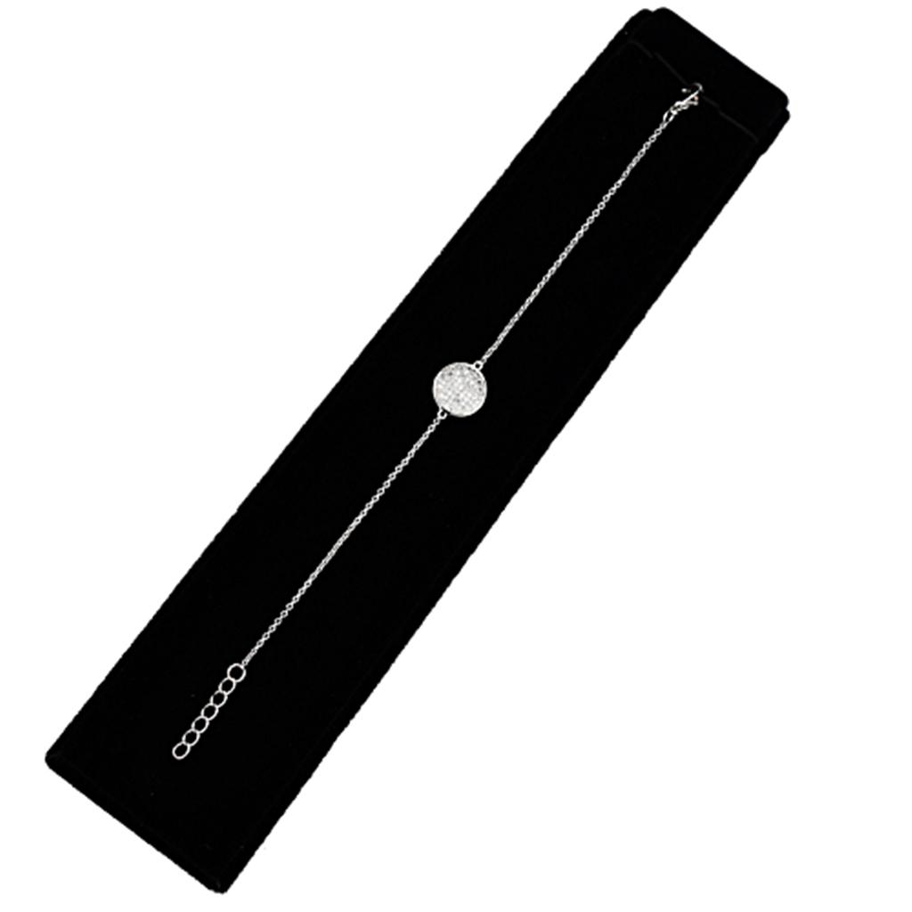 MA3W398 - Rhodium Brass Bracelet with AAA Grade CZ in Clear