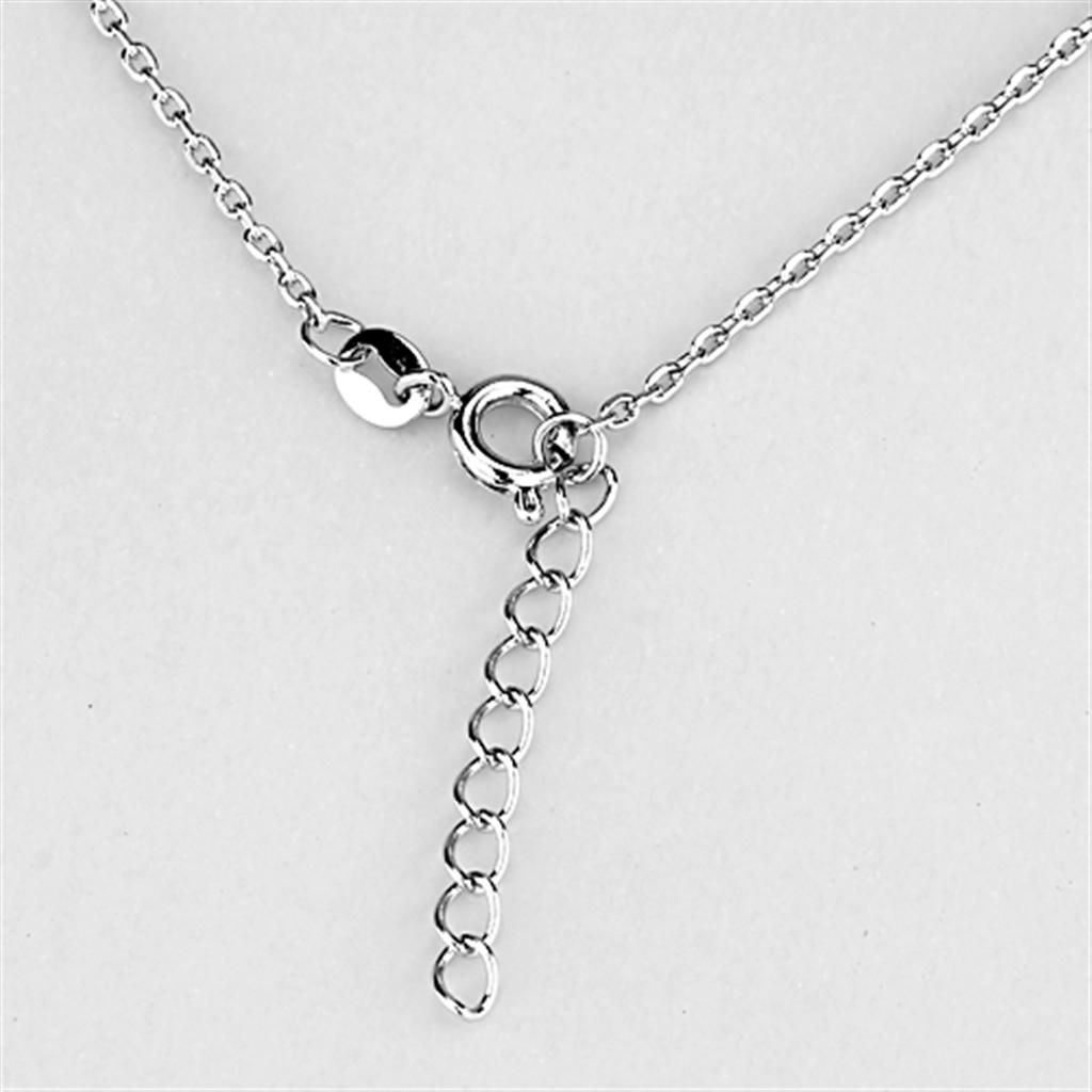 MA3W418 - Rhodium Brass Necklace with AAA Grade CZ in Clear