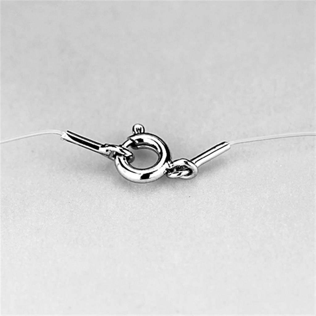 MA3W420 - Rhodium Brass Necklace with AAA Grade CZ in Clear