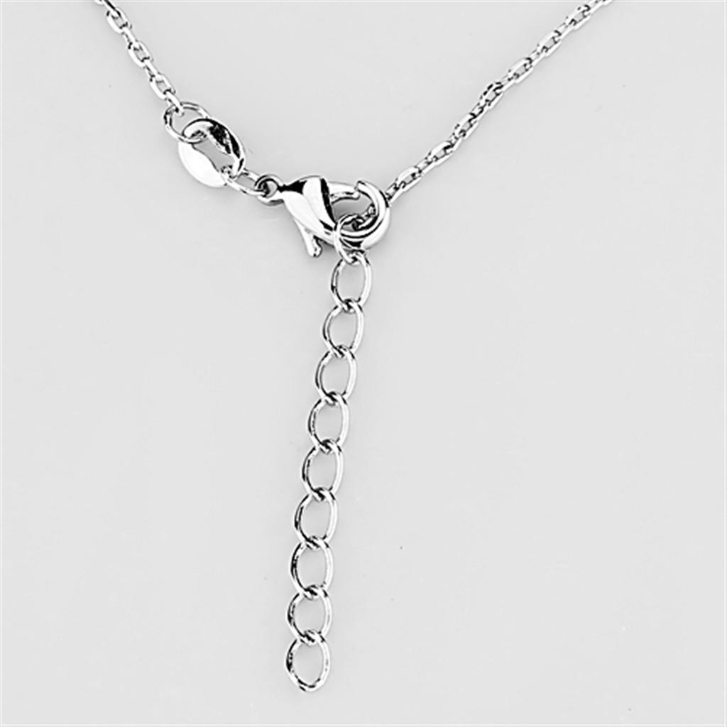 MA3W423 - Rhodium Brass Necklace with AAA Grade CZ in Clear