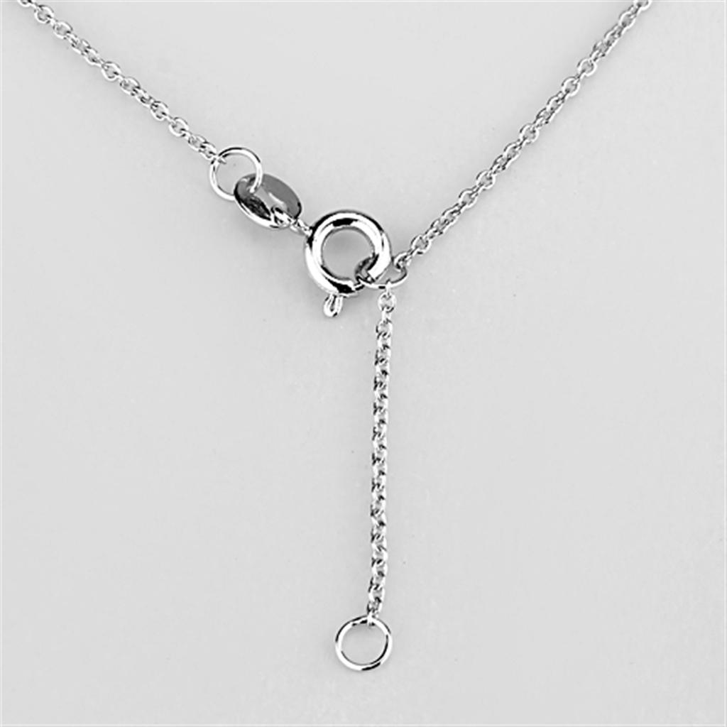 MA3W427 - Rhodium Brass Necklace with AAA Grade CZ in Clear