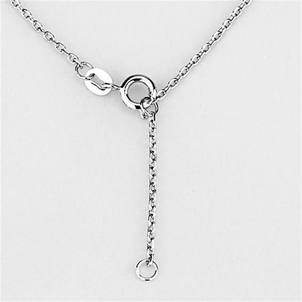 MA3W433 - Rhodium Brass Necklace with AAA Grade CZ in Clear