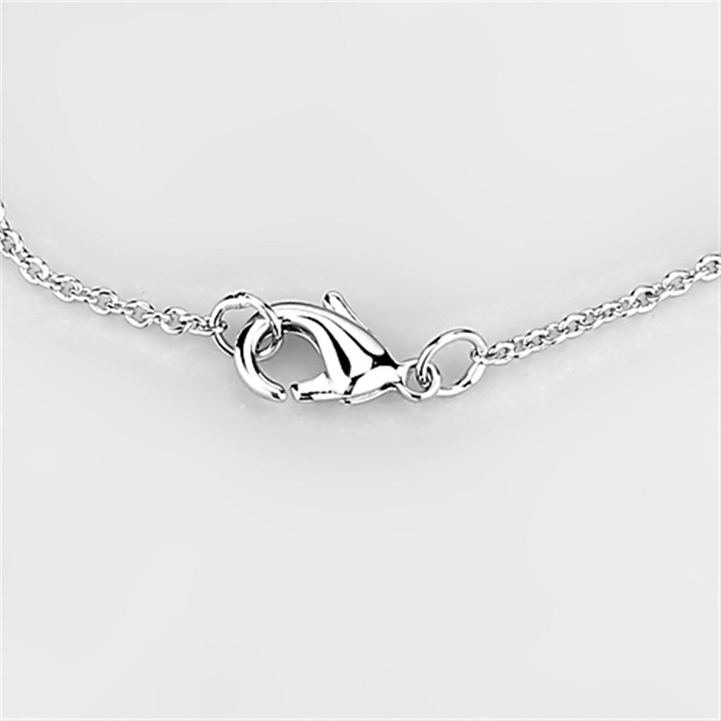 MA3W437 - Rhodium Brass Necklace with AAA Grade CZ in Clear