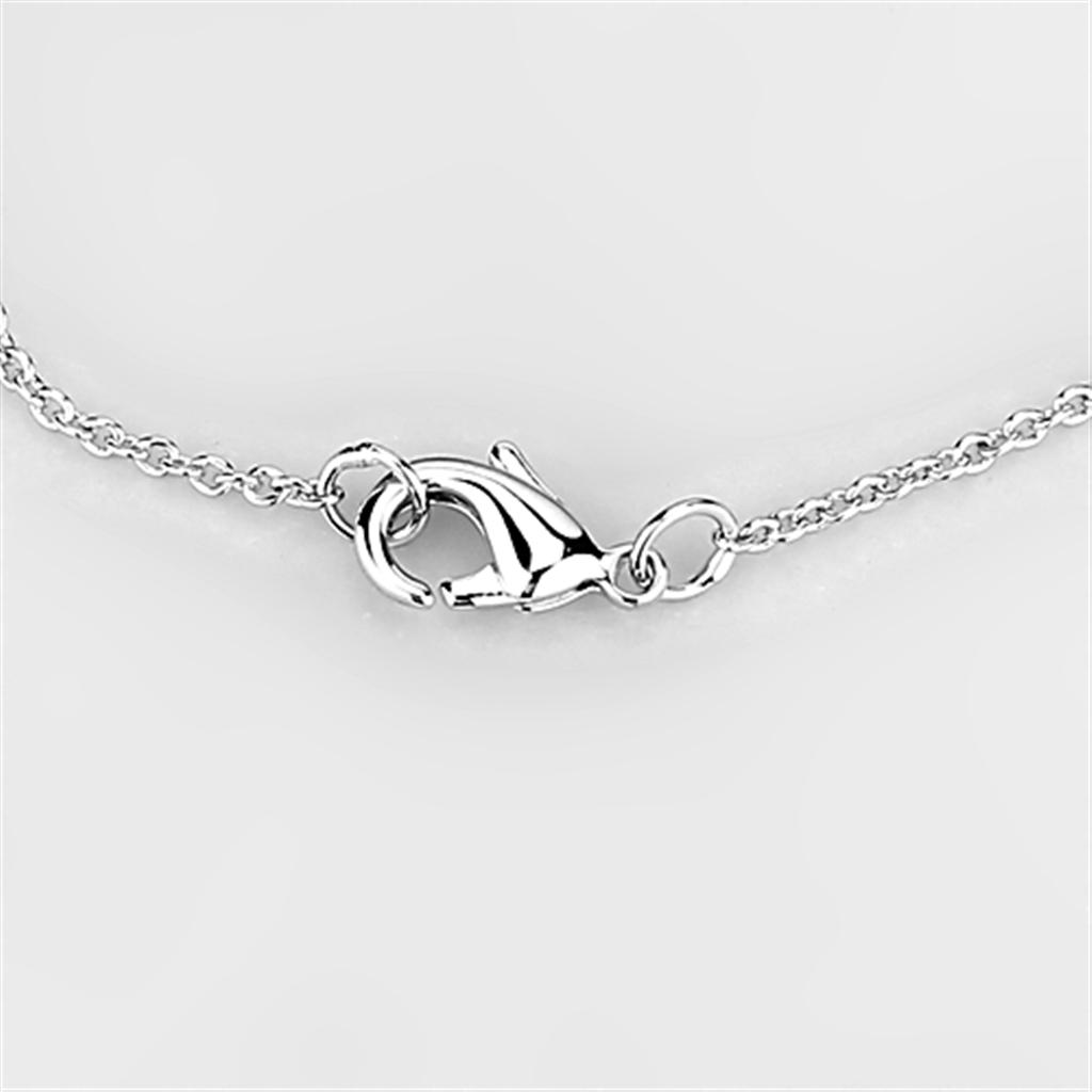 MA3W440 - Rhodium Brass Necklace with AAA Grade CZ in Clear