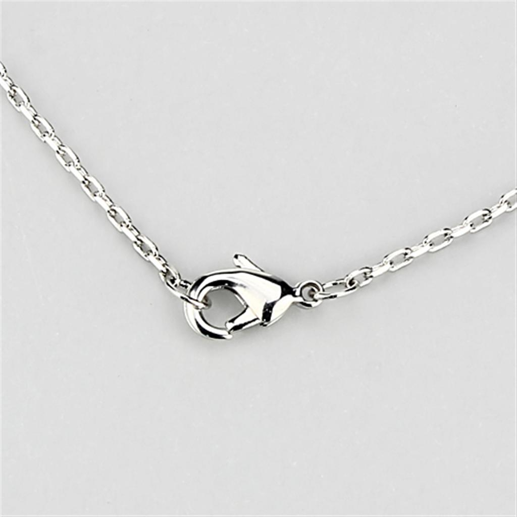 MA3W447 - Rhodium Brass Necklace with AAA Grade CZ in Clear