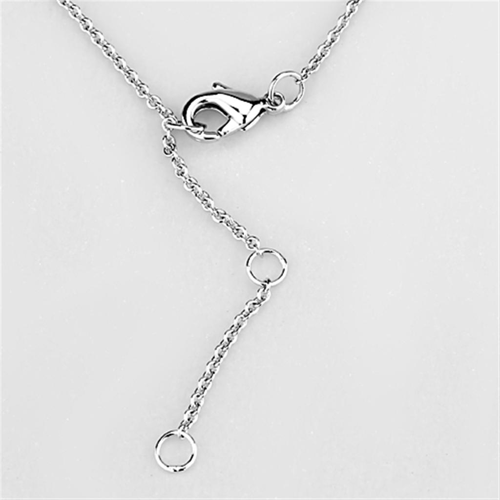 MA3W450 - Rhodium Brass Necklace with AAA Grade CZ in Clear
