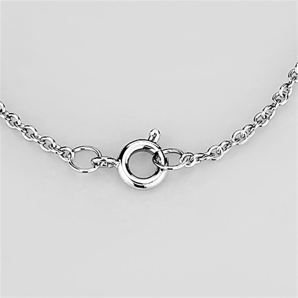 MA3W454 - Rhodium Brass Necklace with AAA Grade CZ in Clear