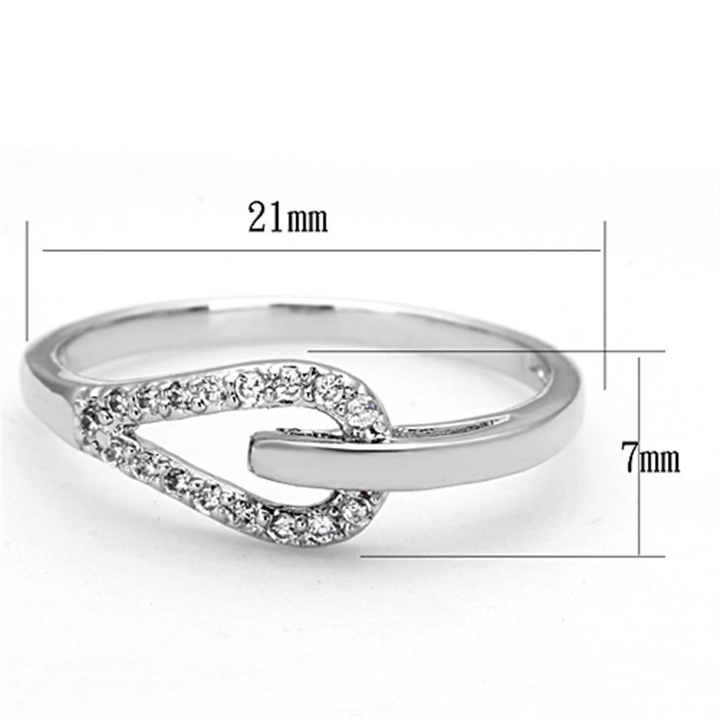 MA3W465 - Rhodium Brass Ring with AAA Grade CZ in Clear