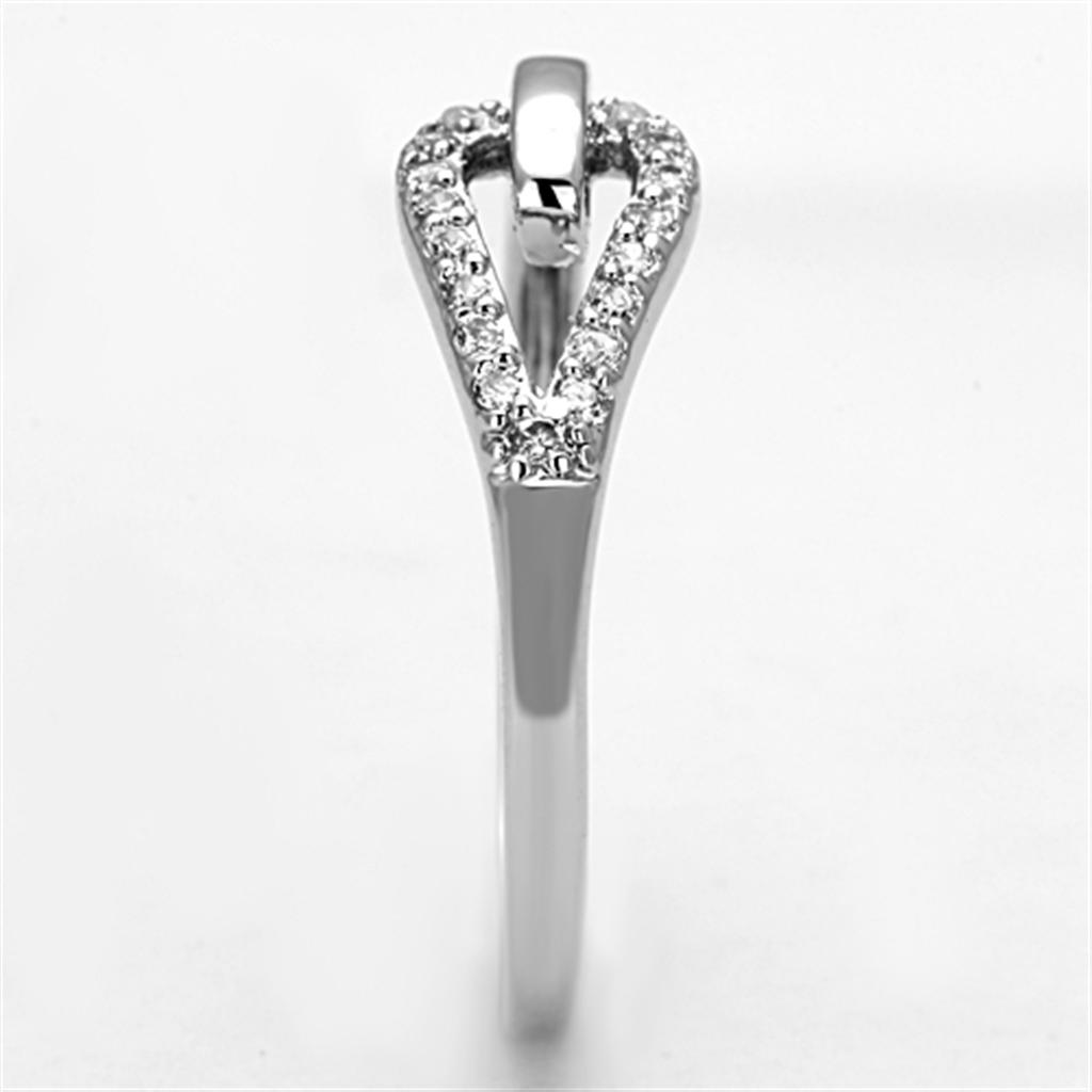 MA3W465 - Rhodium Brass Ring with AAA Grade CZ in Clear