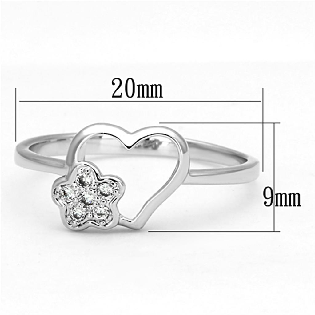 MA3W472 - Rhodium Brass Ring with AAA Grade CZ in Clear