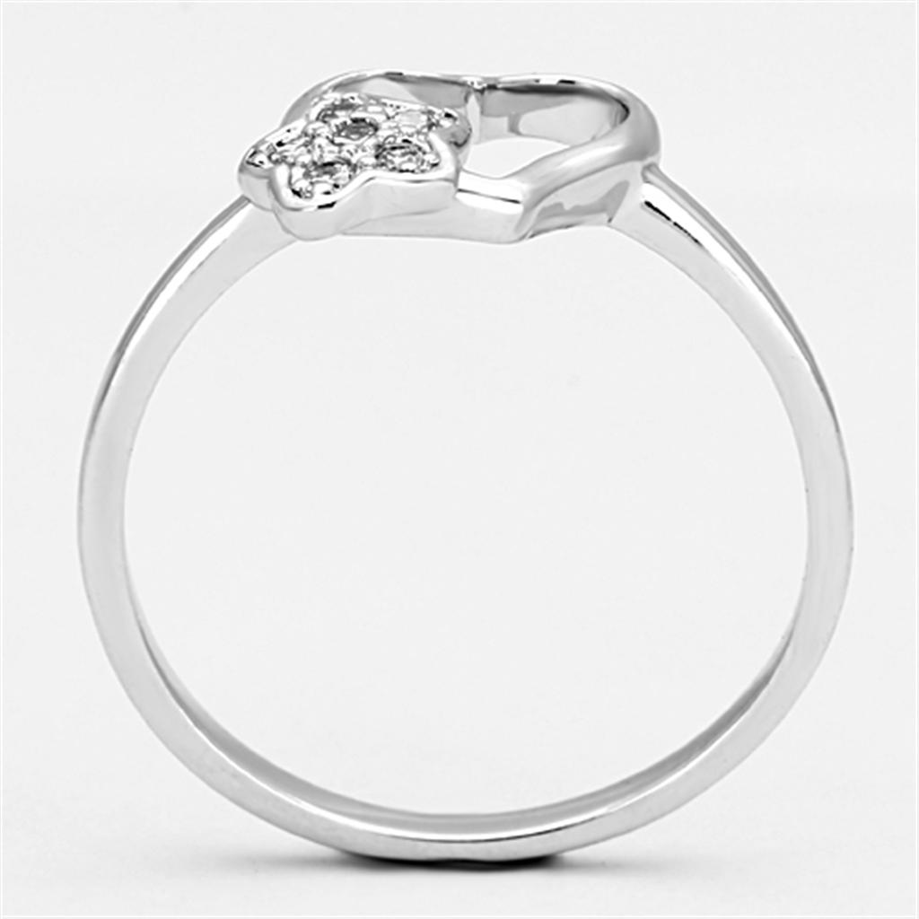 MA3W472 - Rhodium Brass Ring with AAA Grade CZ in Clear