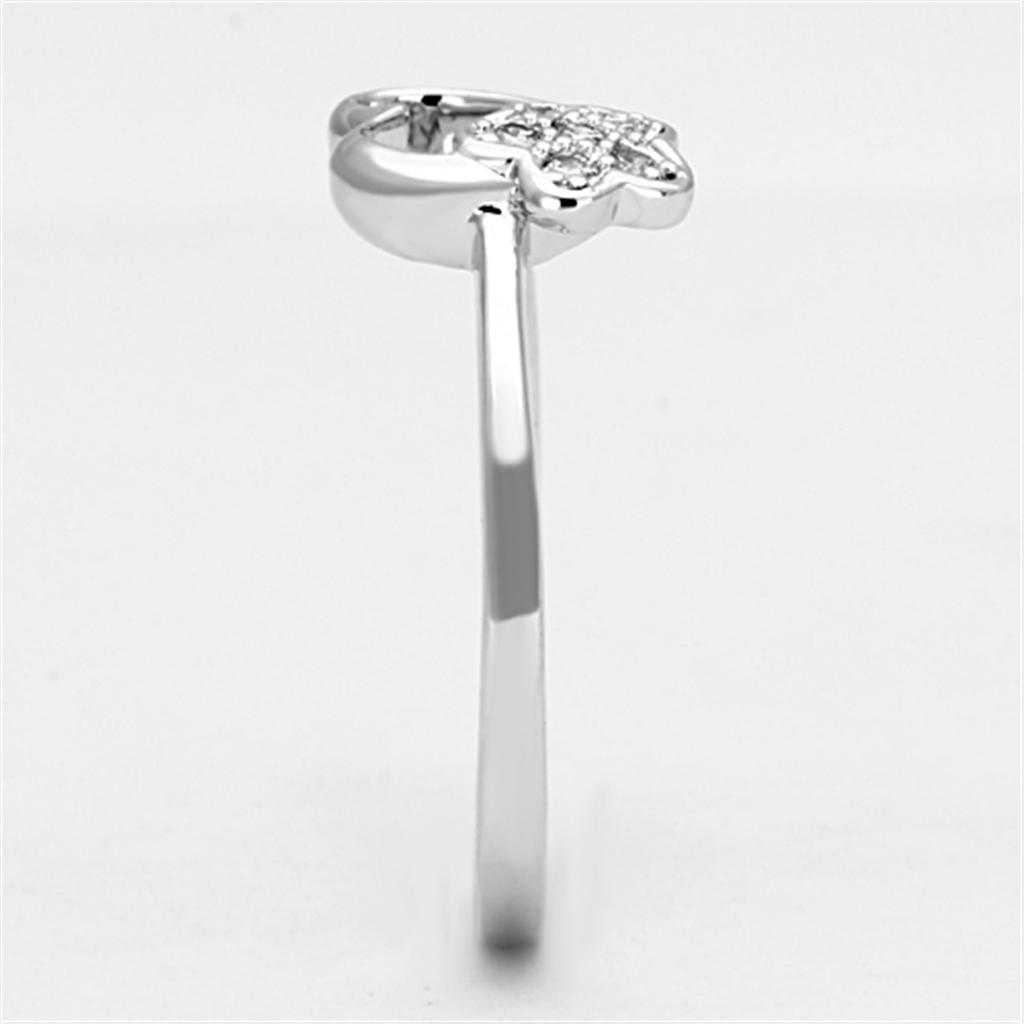 MA3W472 - Rhodium Brass Ring with AAA Grade CZ in Clear
