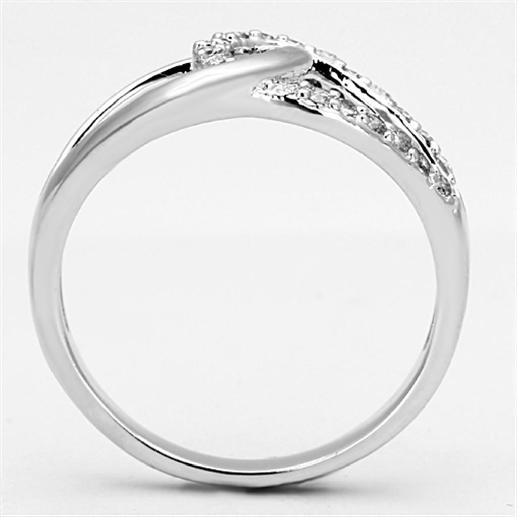 MA3W474 - Rhodium Brass Ring with AAA Grade CZ in Clear